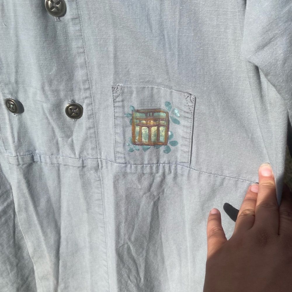 Blue Fish Hand Painted Jacket RARE! - Picture 5 of 10